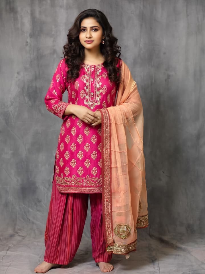 D.Gokuldas NX - Printed Pink Kurti